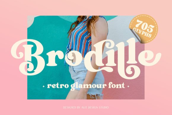 Brodille: A Vintage Display Font for Editorial Mood