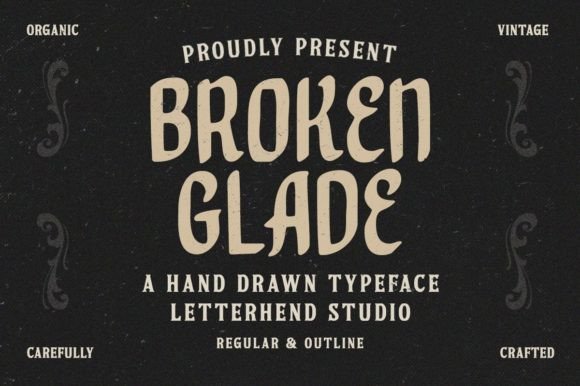 Broken Glade: A Vintage Display Font for Web Design
