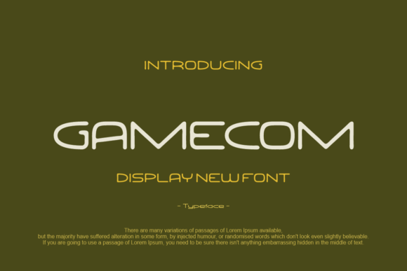 Gamecom: A Modern Display Font for Digital Design